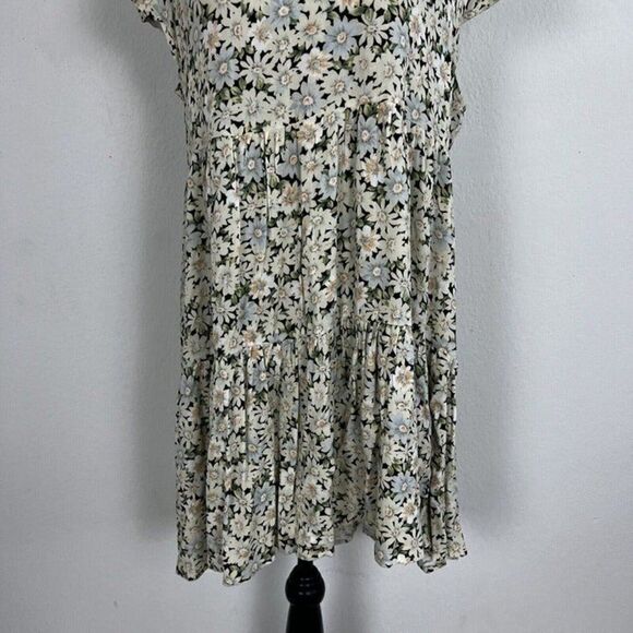 American Eagle Daisy Floral Baby Doll Swing Dress Open Back Viscose Large NWT - Picture 11 of 12